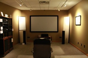 personal home theater with large projection screen