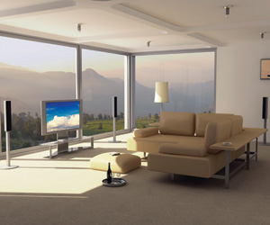 audio-home media living space