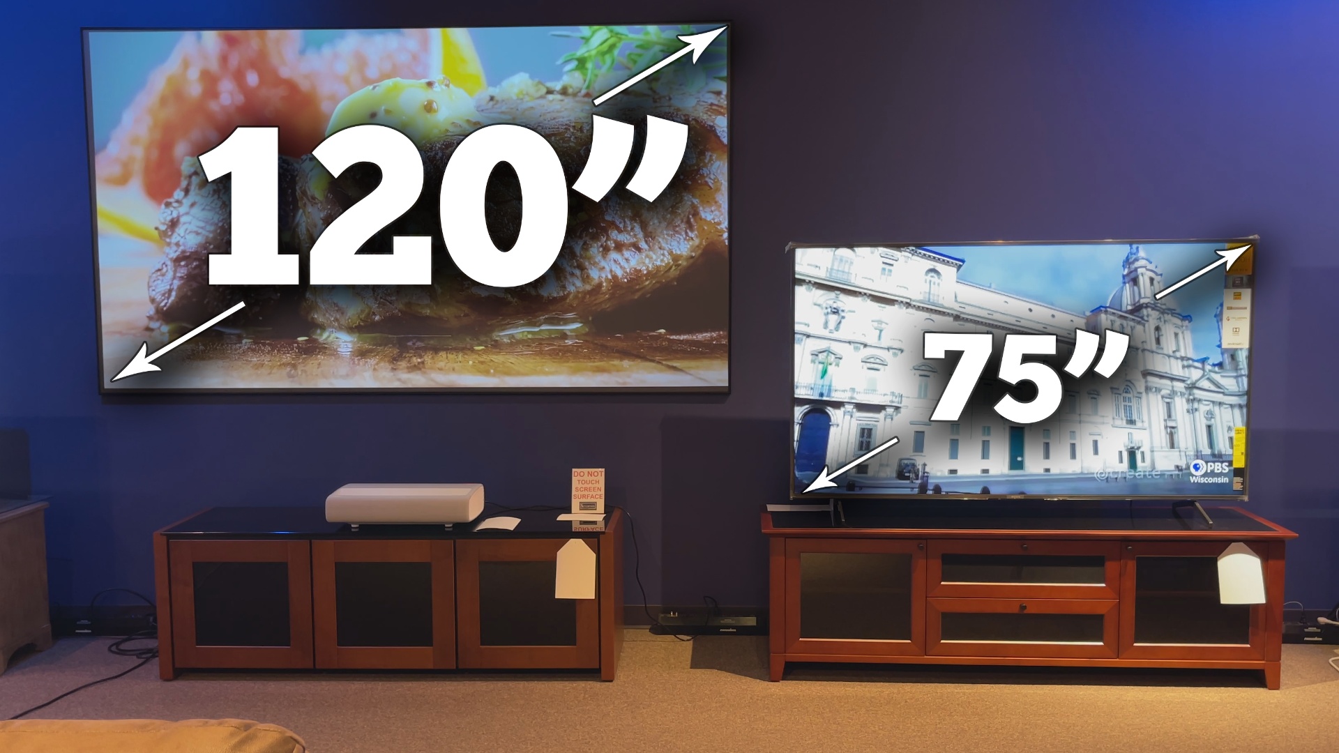 Ultra Short Throw Projector size comparison